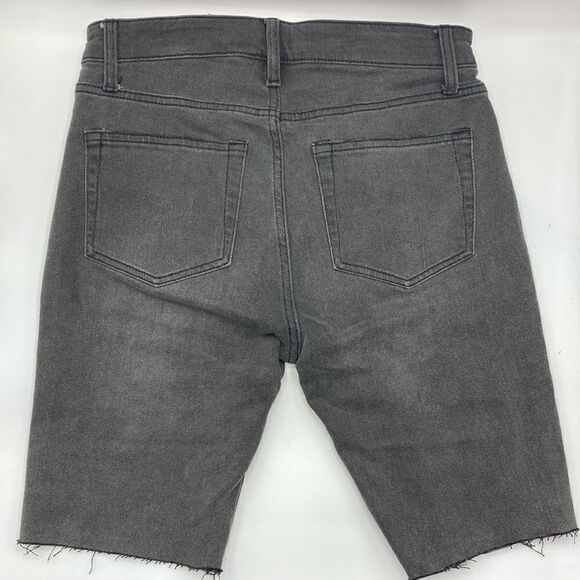 Slim Fit Denim Stretch Shorts Lightly Destructed With Raw Hem 2-Pack Size 28 - Picture 5 of 13